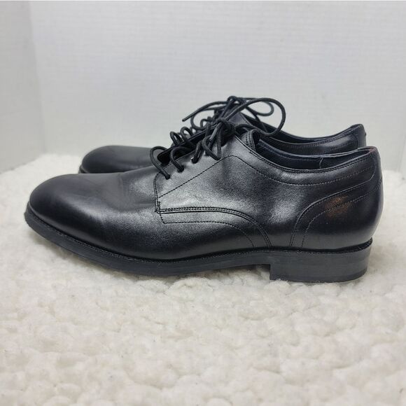 Cole Haan Modern Essential Mens Oxford  Size 8 Black Leather Plain Toe C30582 - Picture 3 of 10